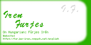 iren furjes business card